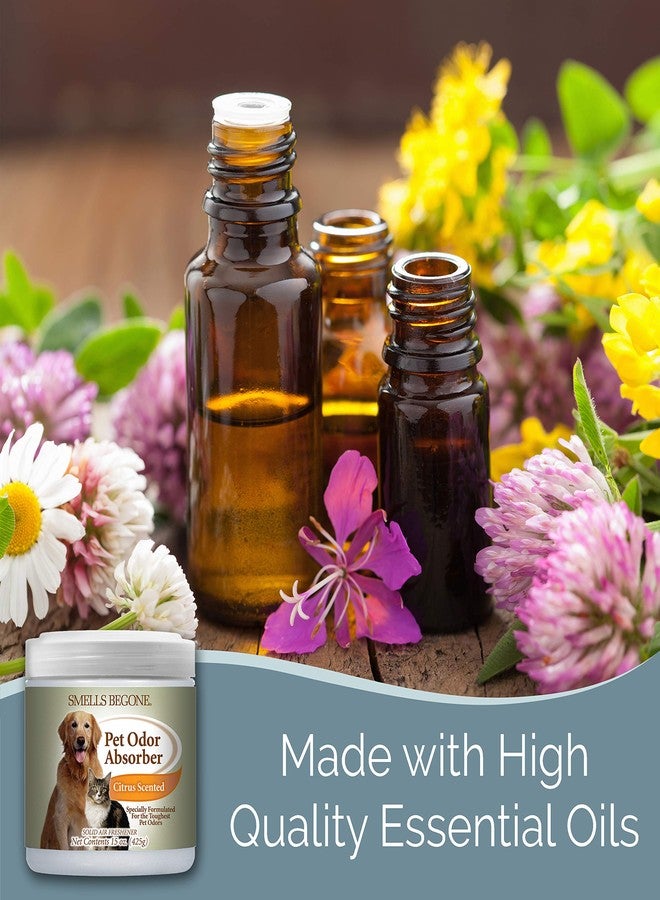 SMELLS BEGONE 15oz Gel Pet Odor Eliminator - Absorb & Remove Strong Odors from Pets, Cat Litter, Dog Poop, Urine Smells - Eliminate Whole Home Odors with Essential Oils (Citrus, 2-Pack) - Image 4